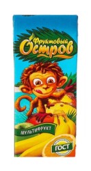 Напиток сокосодержащий Фруктовый остров мультифрукт 200 мл тетрапак