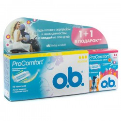 Тампоны o.b. ПроКомфорт нормал + ПроКомфорт мини 16+8 шт.