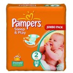 Подгузники, Pampers (Памперс) 3-6 кг р. 2 №88 слип энд плей мини ромашка