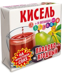 Кисель, Трапеза 220 г 1 шт плодово-ягодный на фруктовом соке + 10 витаминов брикет
