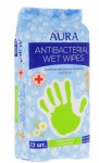 Салфетки влажные, Аура антибактериальные ромашка №72 с крышкой