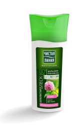 Бальзам-ополаскиватель, Чистая линия 230 мл на отваре целебных трав Шелковистый блеск с экстрактом клевера для окрашенных волос
